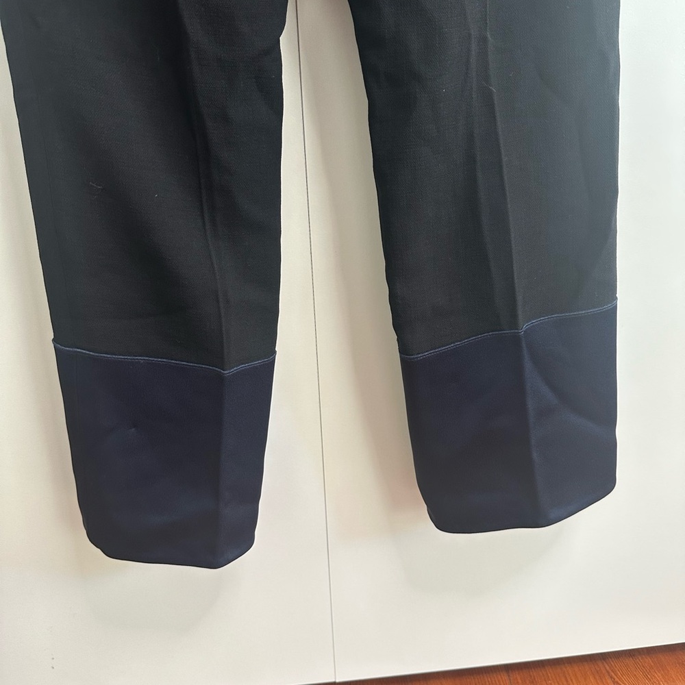 Derek Lam Wool Black and Navy Women's Straight Leg Pants - Picture 7 of 14